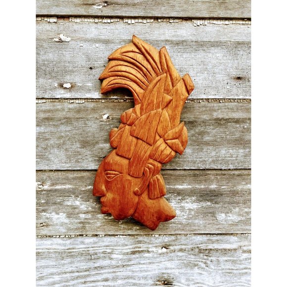 unbranded Other - Vintage Wood South American Man Wall Plaque